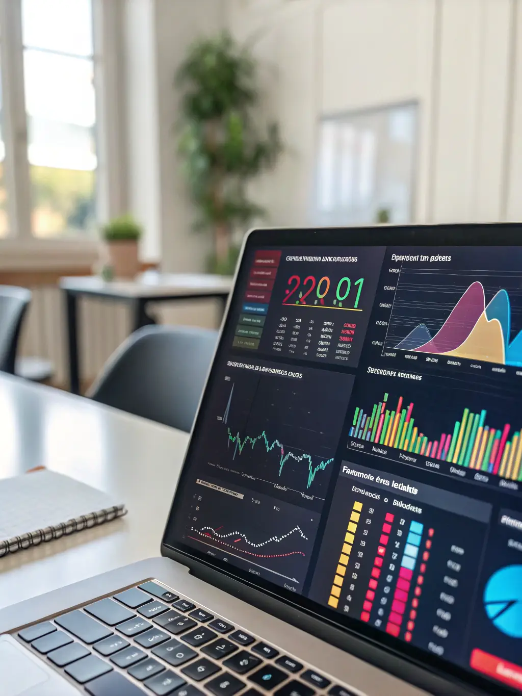 A dashboard displaying performance metrics and optimization graphs, illustrating the impact of performance tuning.